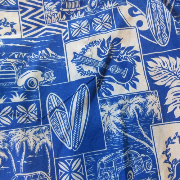 Mens Vtg Hawaiian Station Hawaiian Shirt Sz 3XL Blue - Picture 2 of 5